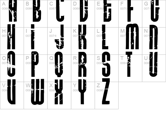 Rock it uppercase A-Z preview
