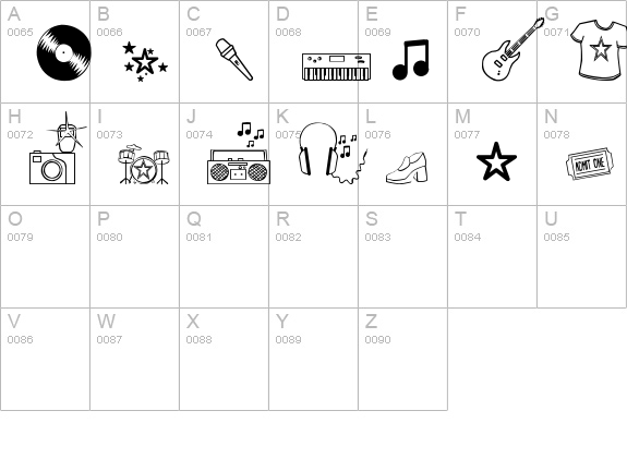 Rock Star uppercase A-Z preview