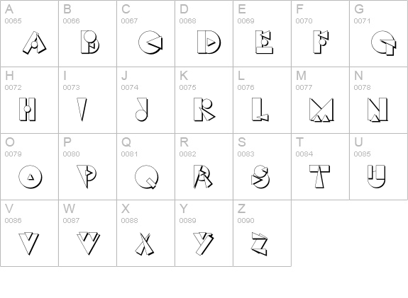 RockABillyICG uppercase A-Z preview