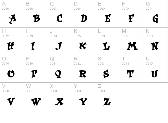 RockArt uppercase A-Z preview