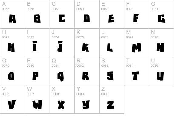 Rockbiter
 uppercase A-Z preview