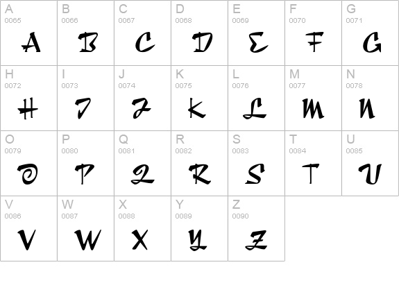 Rocket uppercase A-Z preview