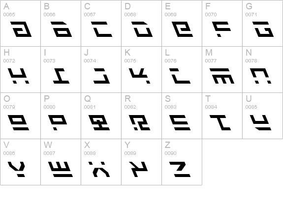 Rocket Type Leftalic uppercase A-Z preview