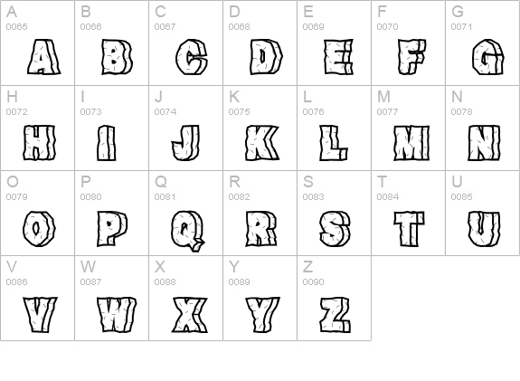 RockFont uppercase A-Z preview