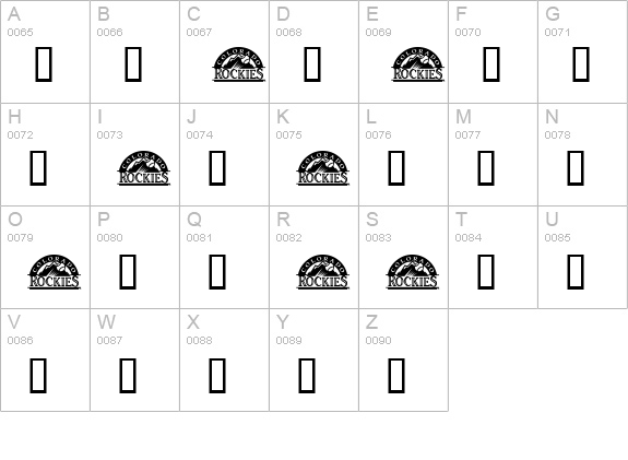 Rockies uppercase A-Z preview