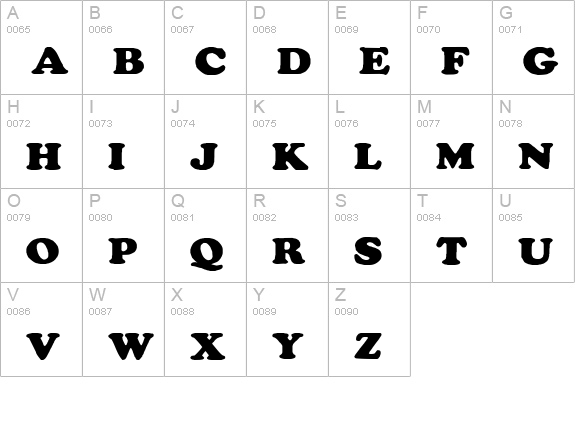Rockletter Simple uppercase A-Z preview