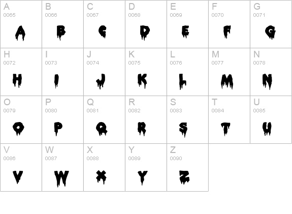 ROCKY uppercase A-Z preview
