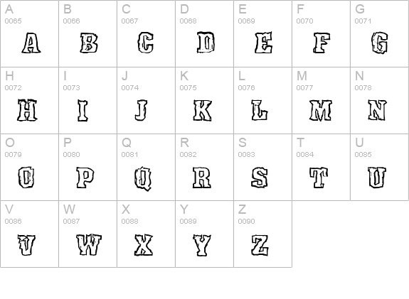 Rocky Shore uppercase A-Z preview