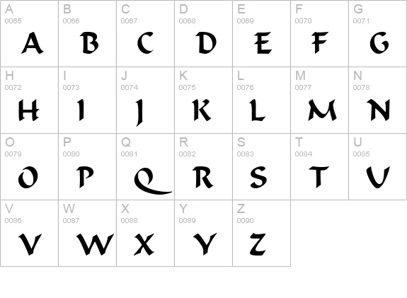 RococoSSK uppercase A-Z preview
