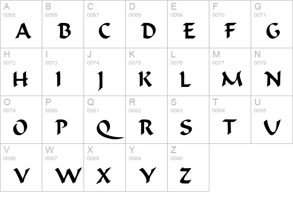 RococoSSK Regular uppercase A-Z preview