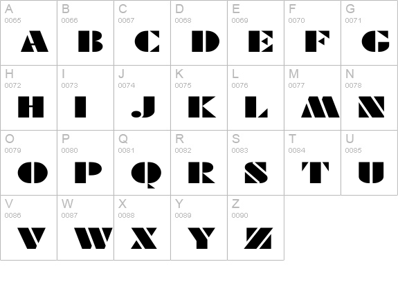 Rodchenko Ex uppercase A-Z preview