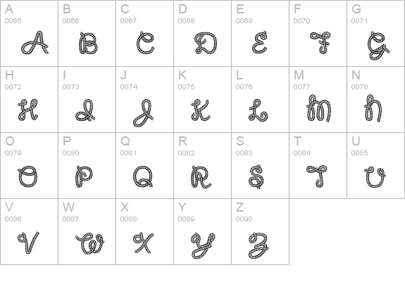 Rodeo Roundup uppercase A-Z preview