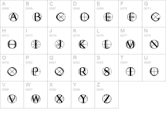 RodgauerFisheyes uppercase A-Z preview