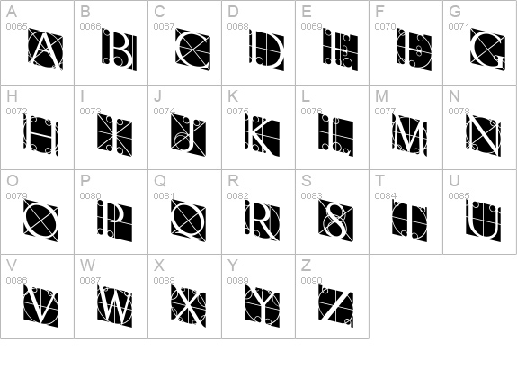 RodgauerThree uppercase A-Z preview