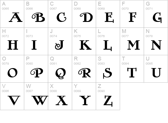 Rogers2 uppercase A-Z preview