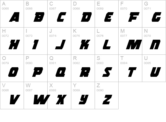 Rogue Hero Italic uppercase A-Z preview