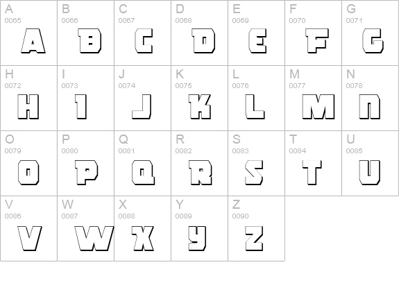 Rogue Hero Outline uppercase A-Z preview