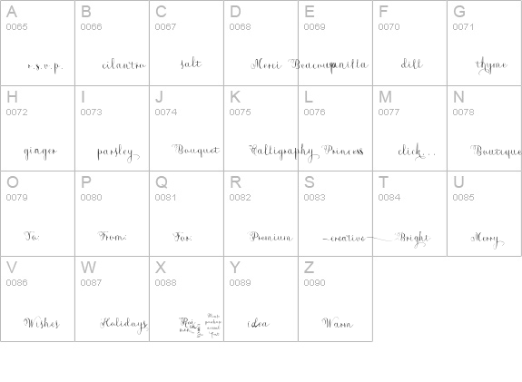 Roicamonta Words uppercase A-Z preview