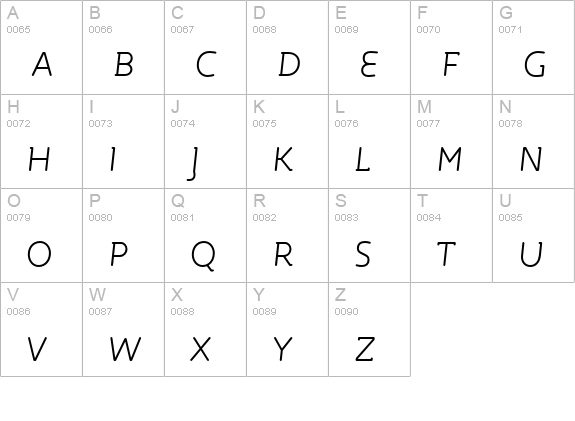 Roice-LightItalic uppercase A-Z preview