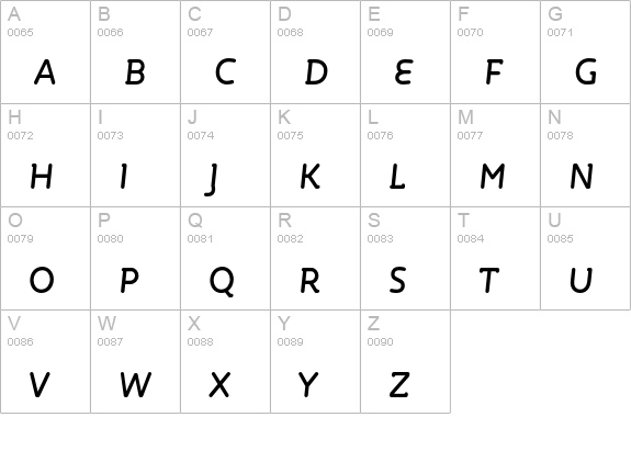 Roice-MediumItalicSC uppercase A-Z preview