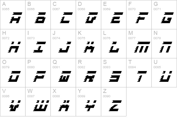 Roid Rage Italic uppercase A-Z preview