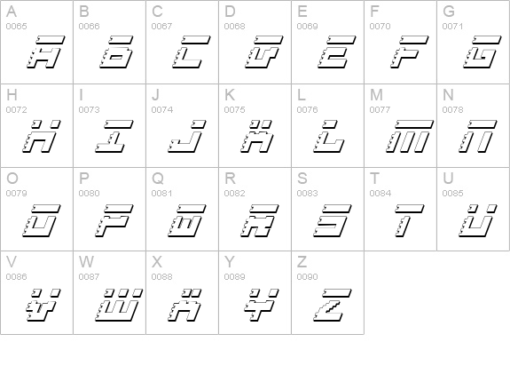 Roid Rage Shadow Italic uppercase A-Z preview