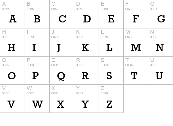 Rokkitt Bold uppercase A-Z preview