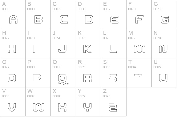 RolandTR606 uppercase A-Z preview