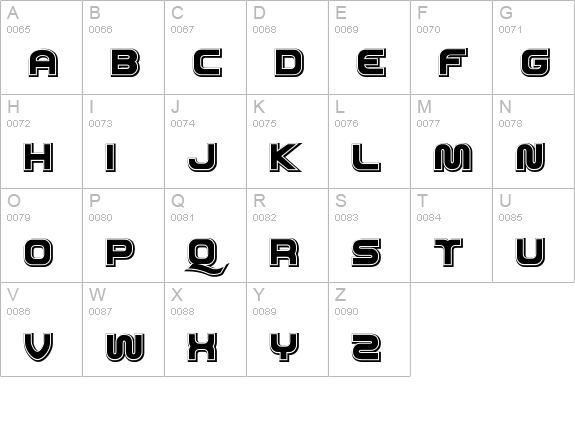 RolandTR909 uppercase A-Z preview