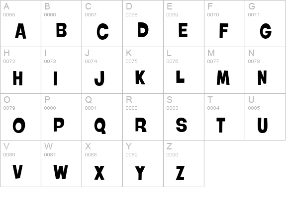 Roller World BTN uppercase A-Z preview
