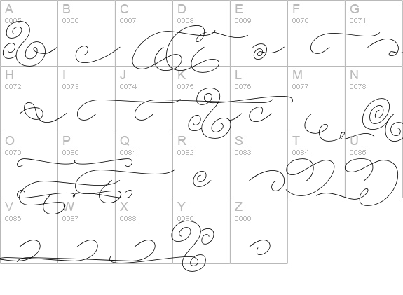 Rolling Pen Extras uppercase A-Z preview