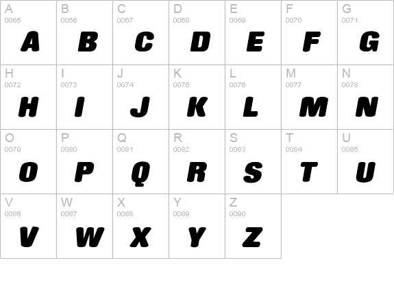 RollingStone Italic uppercase A-Z preview