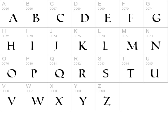 Roman Caps uppercase A-Z preview