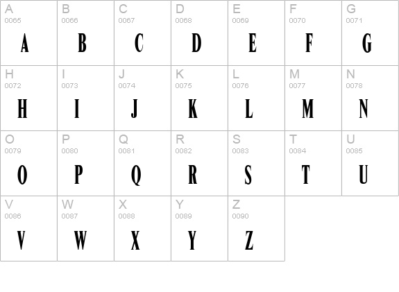 Roman-Compressed-Regular uppercase A-Z preview