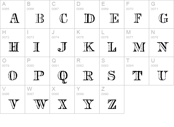 Roman Engraved HPLHS uppercase A-Z preview