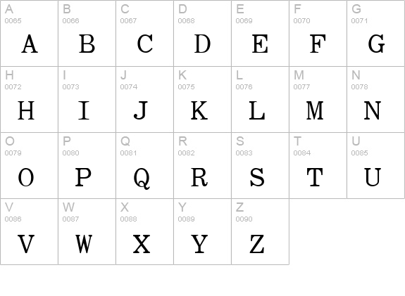 Roman Fixed-width uppercase A-Z preview