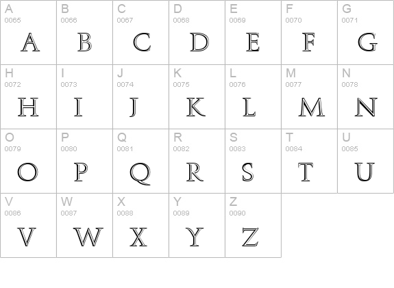 Roman Stonecut uppercase A-Z preview