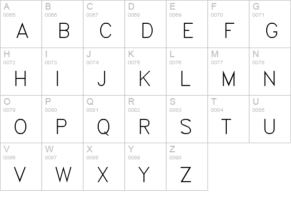 RomanD uppercase A-Z preview