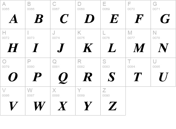 RomanEleven-Bold uppercase A-Z preview