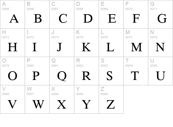 RomanEleven-Regular uppercase A-Z preview