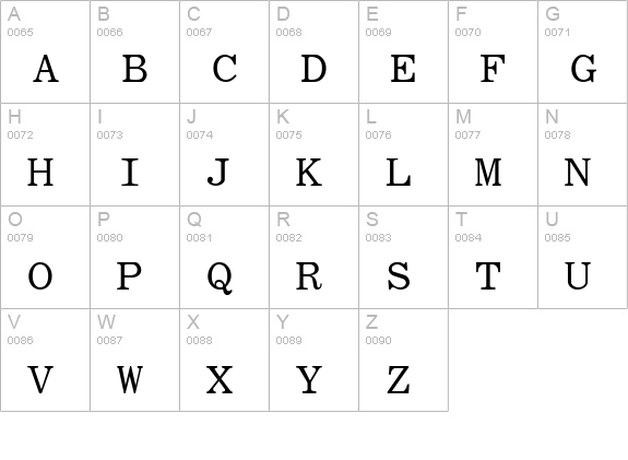RomanFixedWidth uppercase A-Z preview