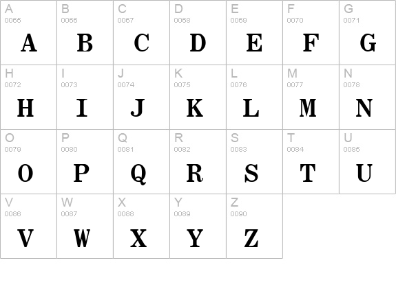 RomanFixedWidth Bold uppercase A-Z preview