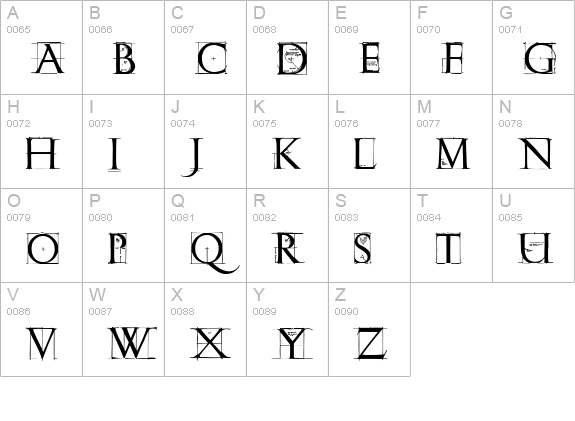 RomanGridCaps uppercase A-Z preview
