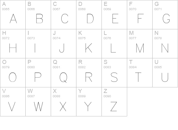 RomanS uppercase A-Z preview