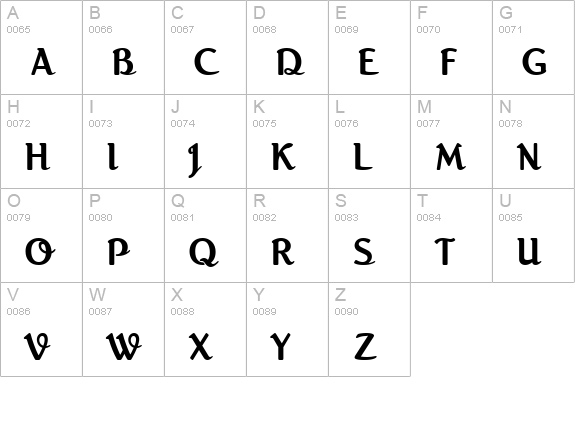 RomanScrD uppercase A-Z preview