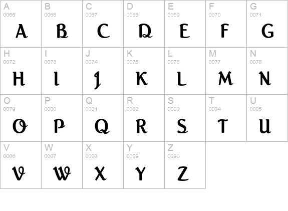 RomanScriptEF uppercase A-Z preview