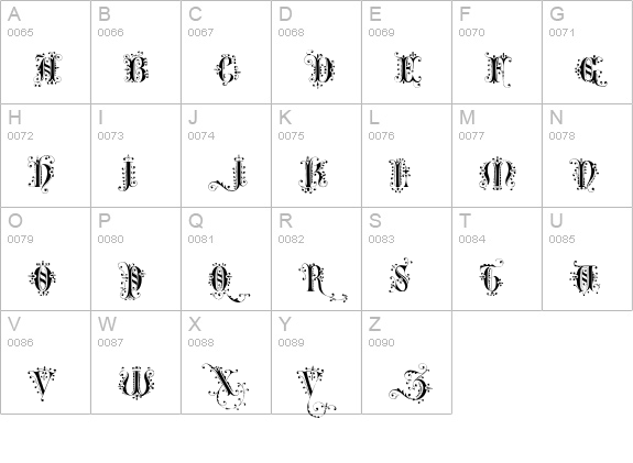 Romantically Yours uppercase A-Z preview