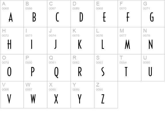 RomeoMediumCond uppercase A-Z preview