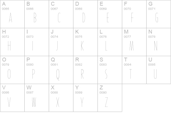 RomeoSkinnyCond uppercase A-Z preview