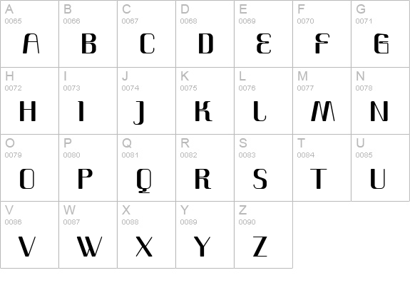 RomeroBold uppercase A-Z preview